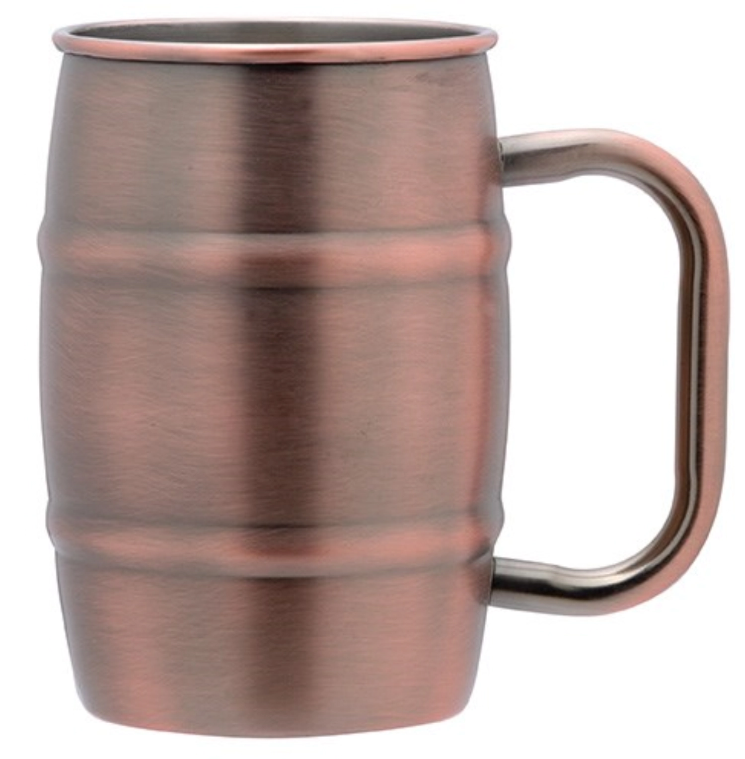 2er Set Bierbecher 0.5lt Antik Kupfer Griff Kupfer