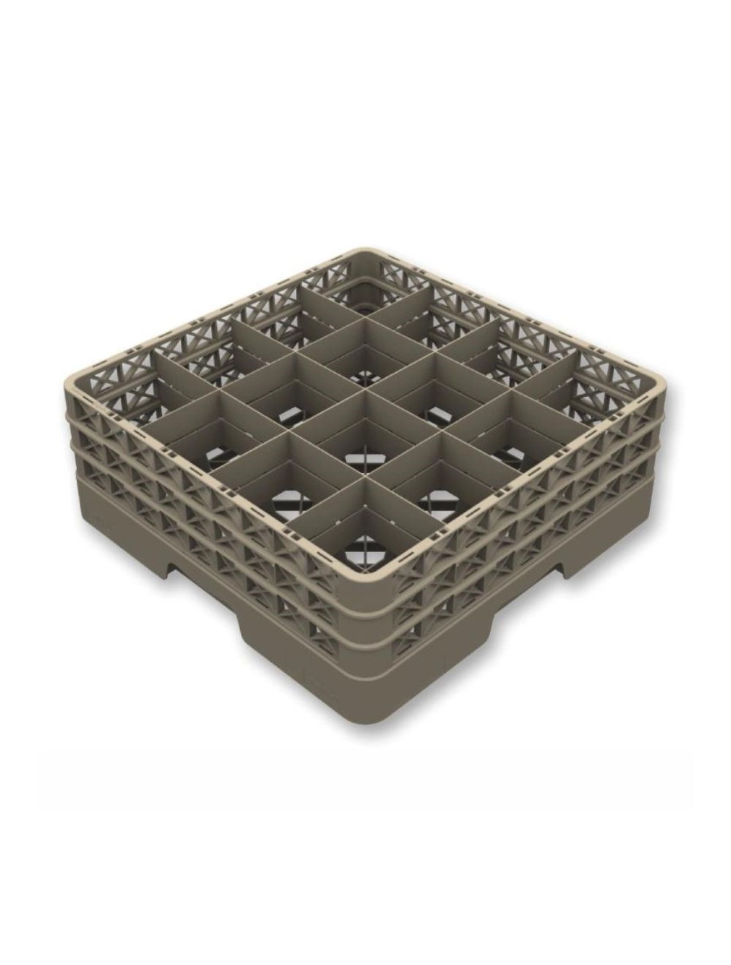 Gläserkorb offen 16 Fächer 5 Aufsatz Glas max D11.3 H28cm