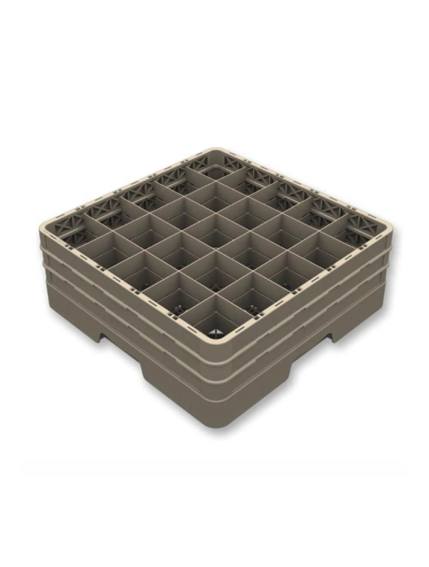 Gläserkorb geschlossen 25Fächer 2 Aufsatz Glas maxD8.9 H16cm