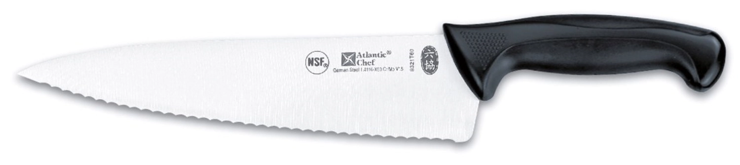 Atlantic Chef couteau de cuisine dentelé noir