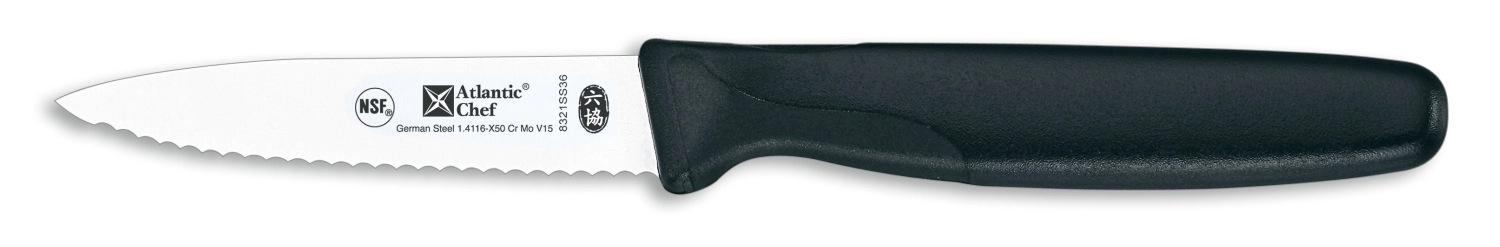 Atlantic Chef couteau de parage dentelé 8cm noir
