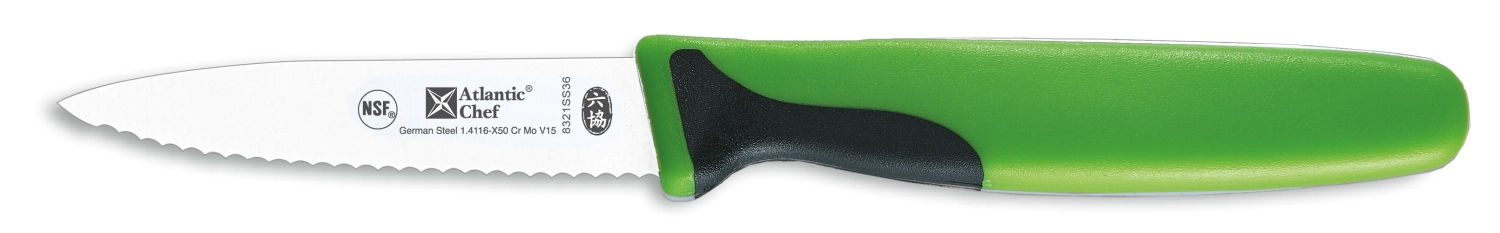 Atlantic Chef couteau de parage dentelé 8cm vert