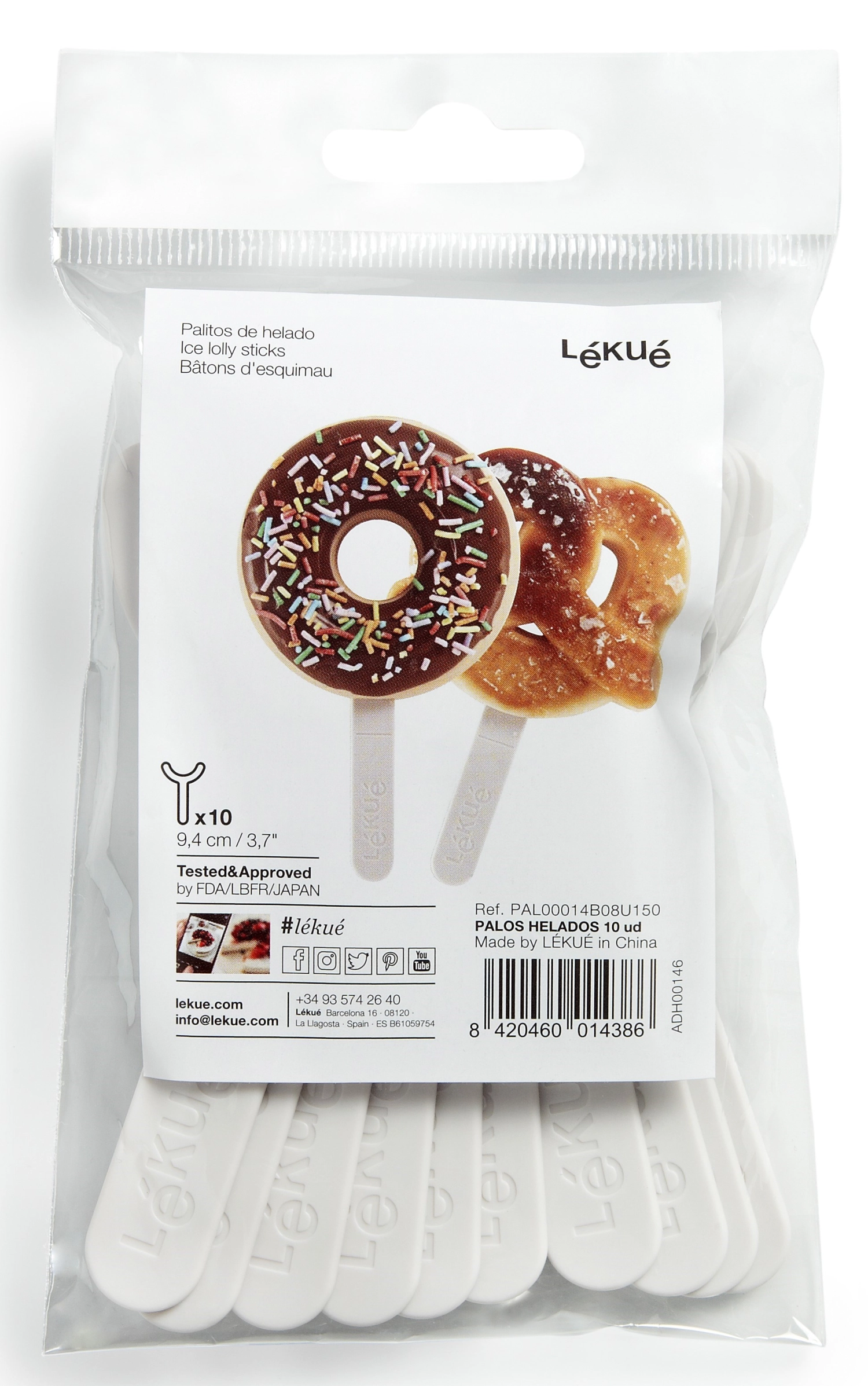 Set de 10 manches pour moule à glace Donut & Brezel