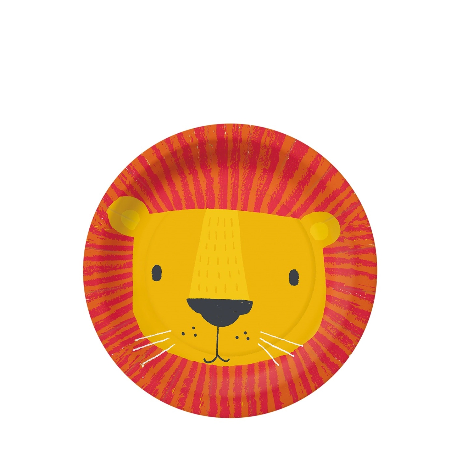 Assiette en carton 10x lion jaune/orange, 18x18cm