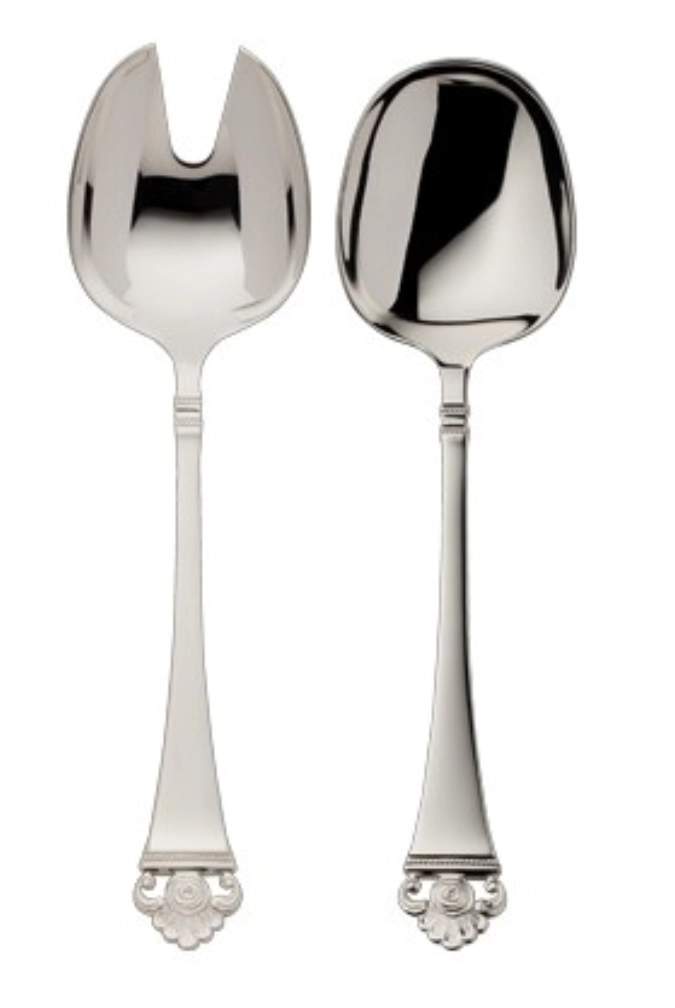 Motif de roses ruban doré 150 Couverts à salade, grands