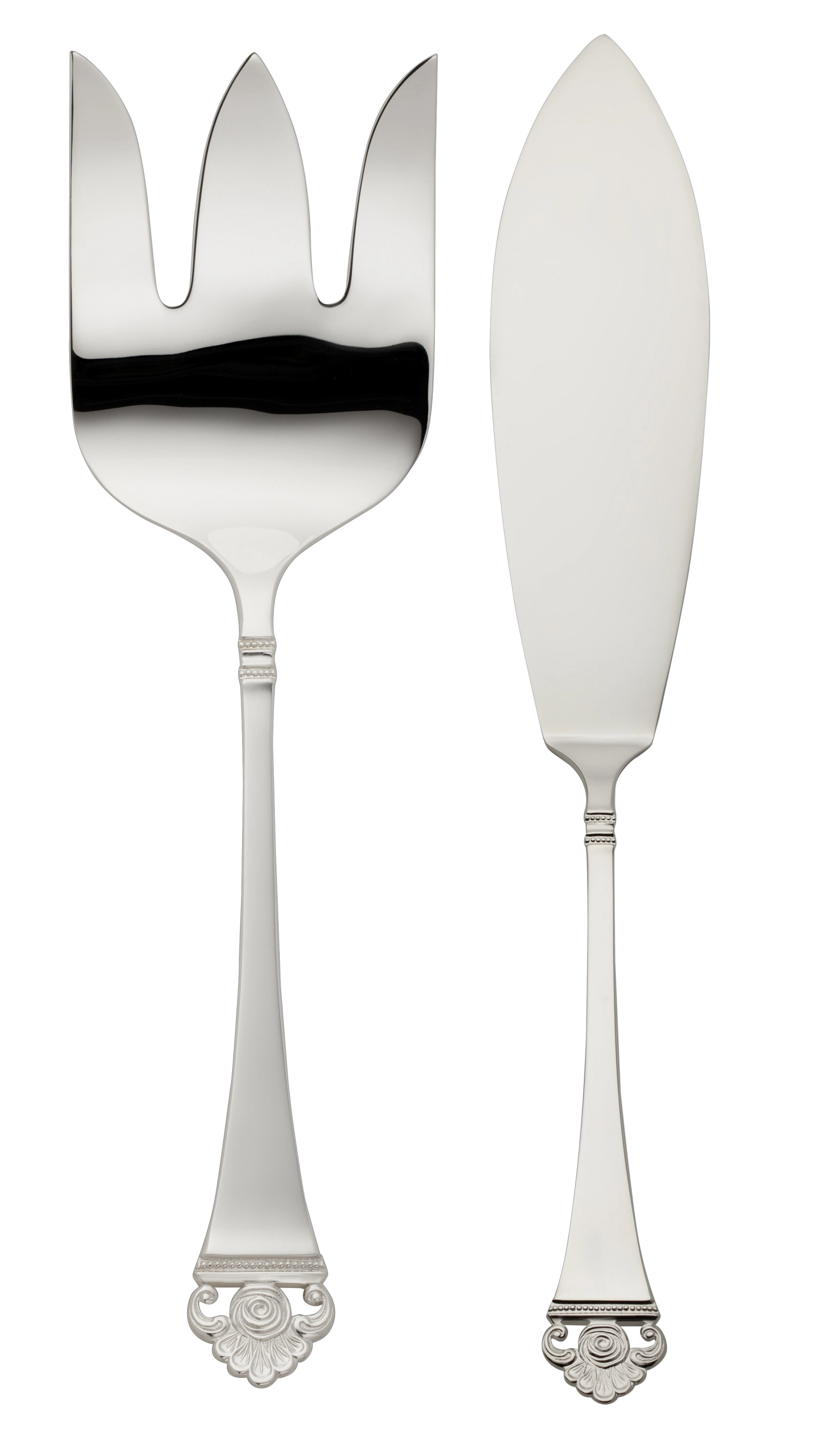 Motif de roses ruban doré 150 Couverts à poisson