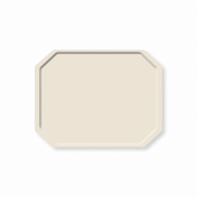 Plateau Octagon Polyclassic, Blanc perle 42,5x32cm