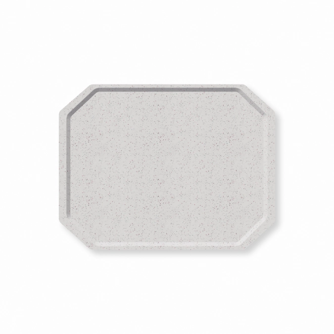 Plateau octagon polyclassic, gris 42,5x32cm