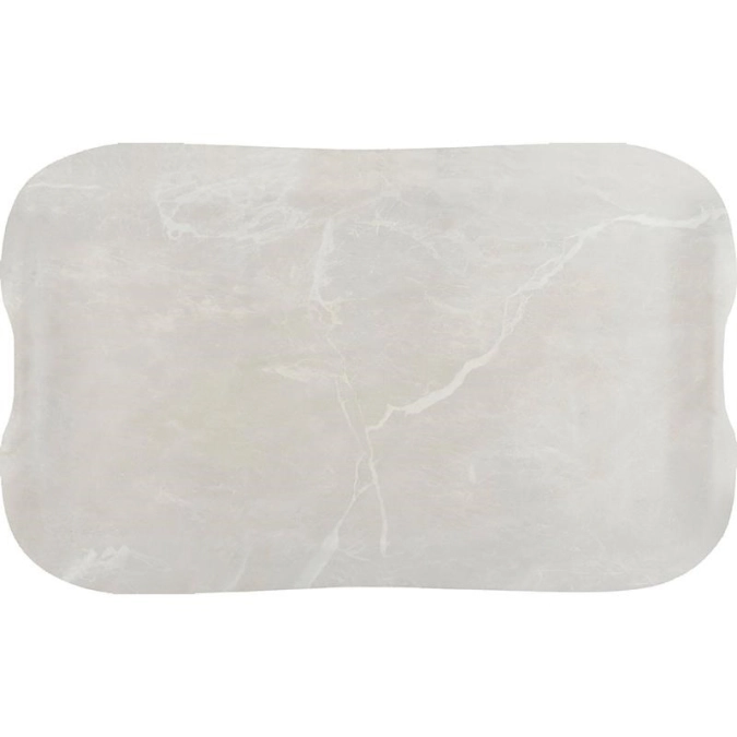 Plateau Dura blanc marbré