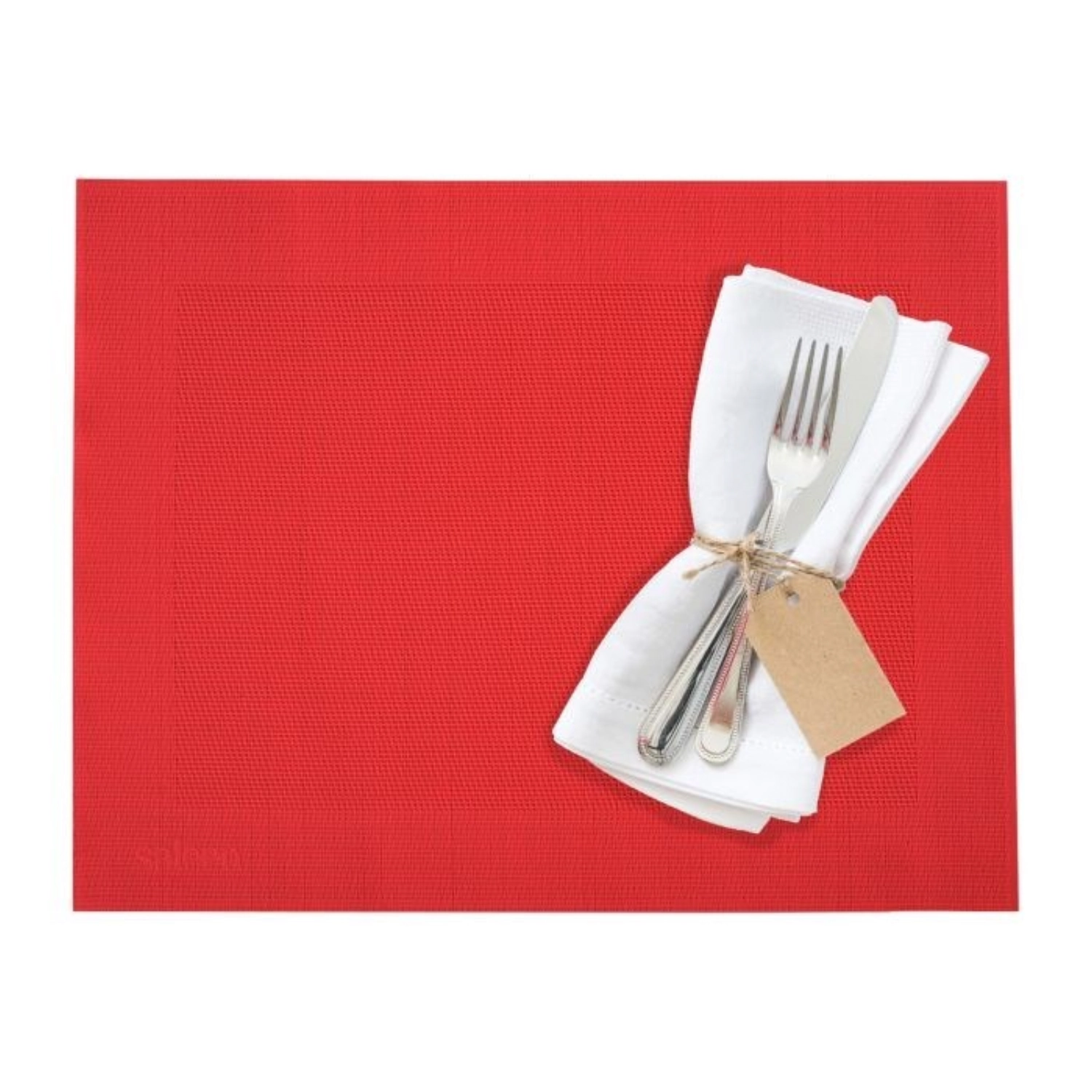 Set de table cadre, carré, rouge vif, 32x42cm