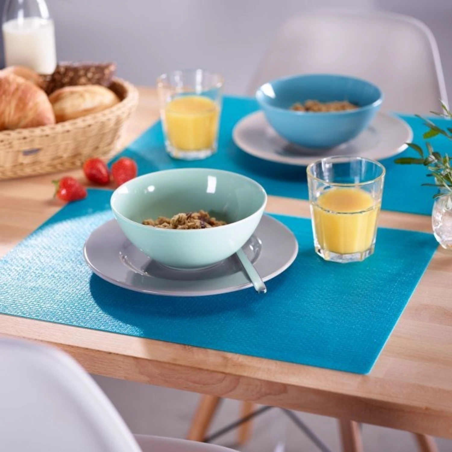 Pp-set de table coolorista, carré, turquoise, 45x32.5cm