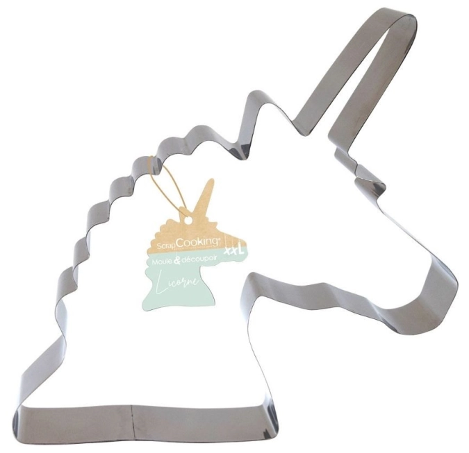 Moule à pâtisserie en inox emporte-pièce xxl licorne 29x26cm