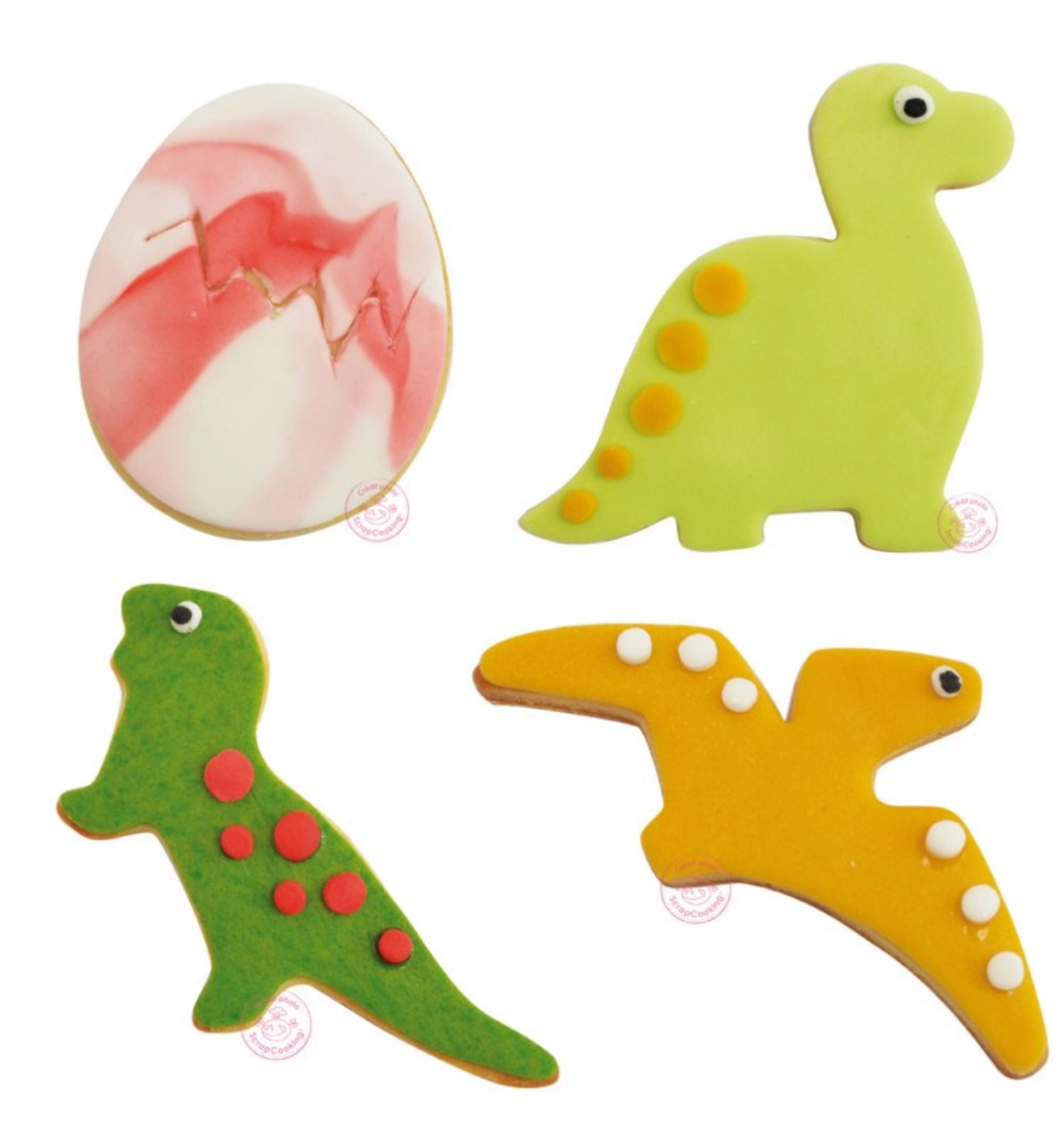 Set de 4 emporte-pièces dino