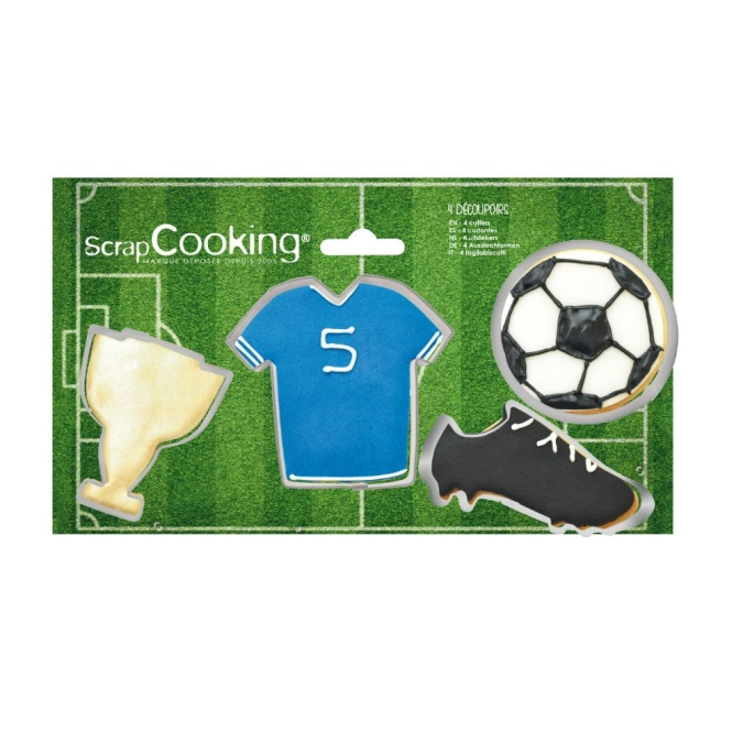 Set de 4 emporte-pièces pour biscuits football