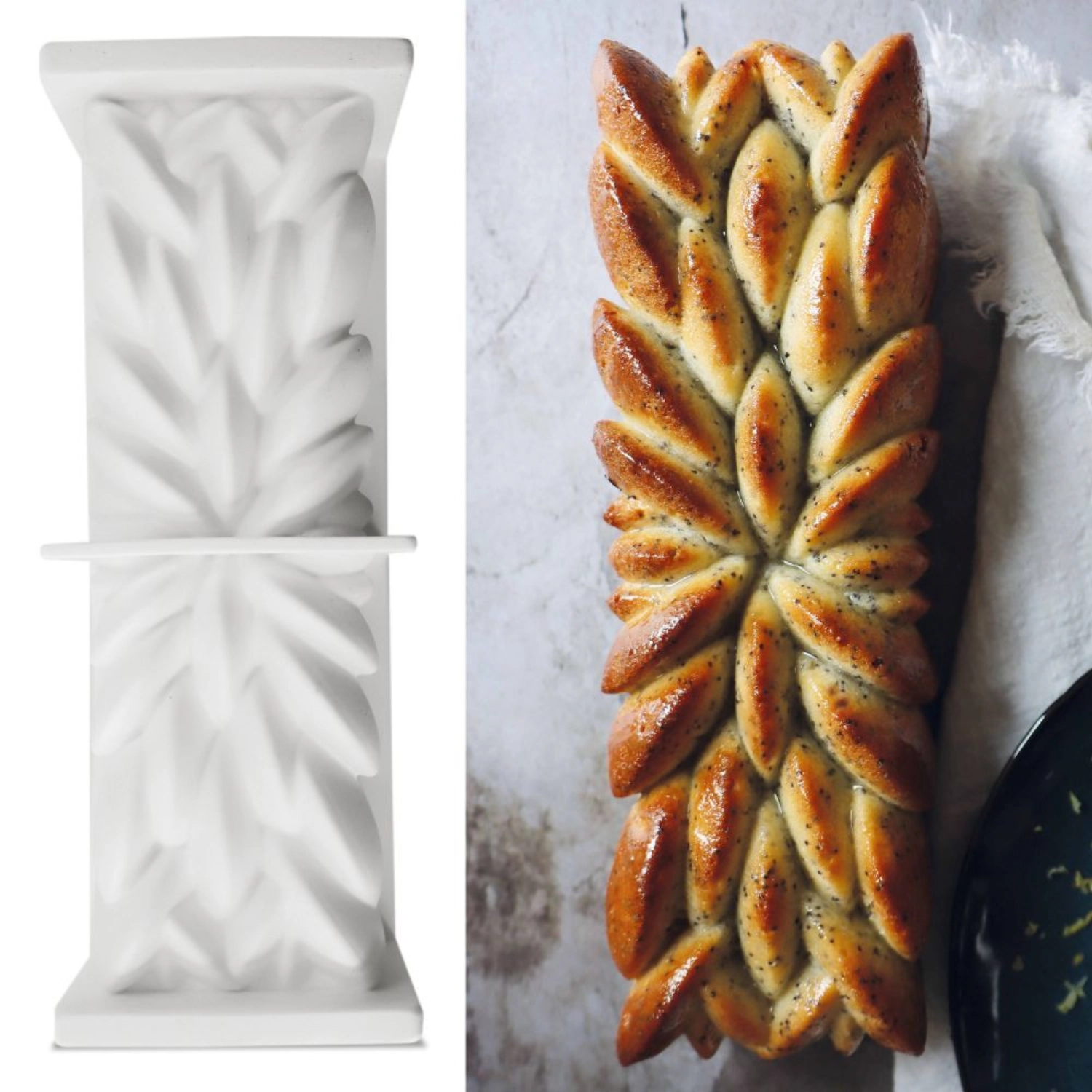 Moule en silicone 3d bûche l21cm