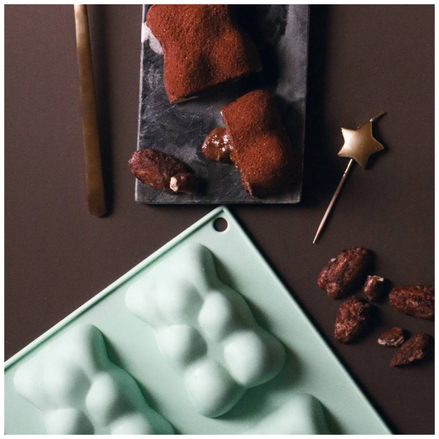 6 moules à pâtisserie en silicone ourson
