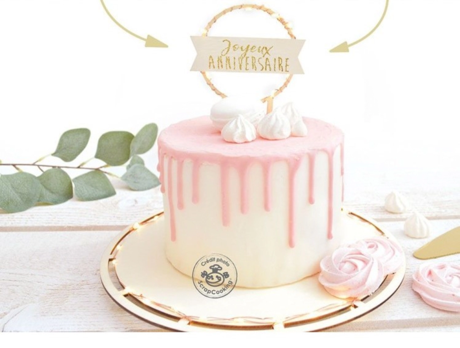 Cake topper led joyeux anniversaire (dont 0,08€ht d´éco-part