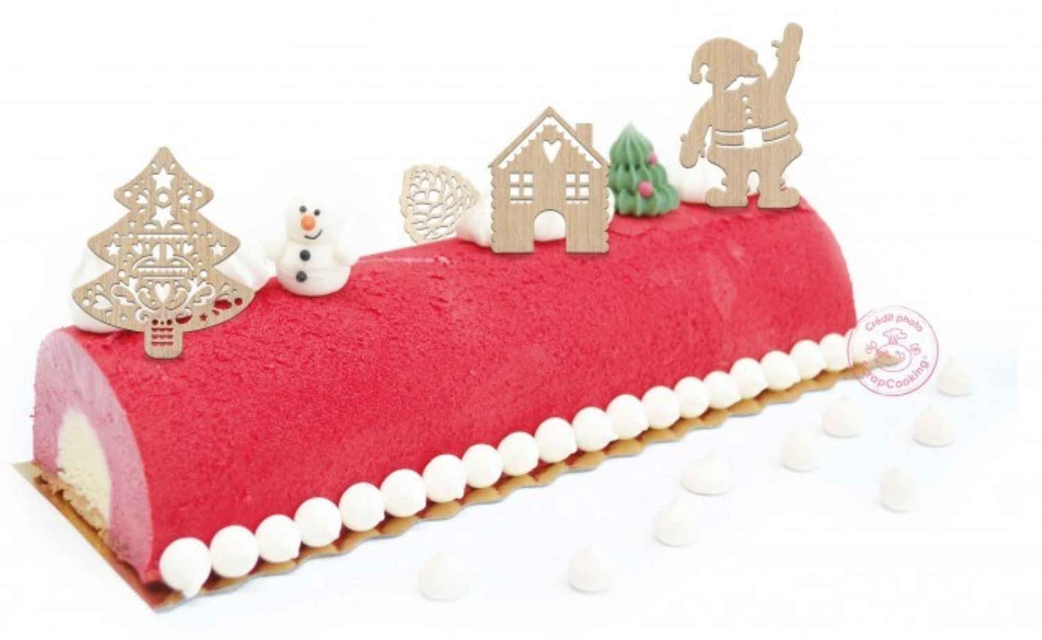 Set de 4 pcs. décoration de gâteaux en bois noël