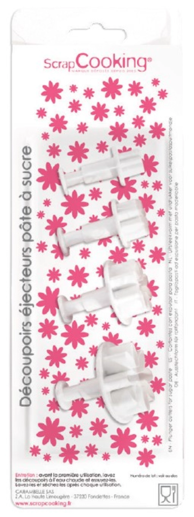 4 découpoirs éjecteurs Fleurs