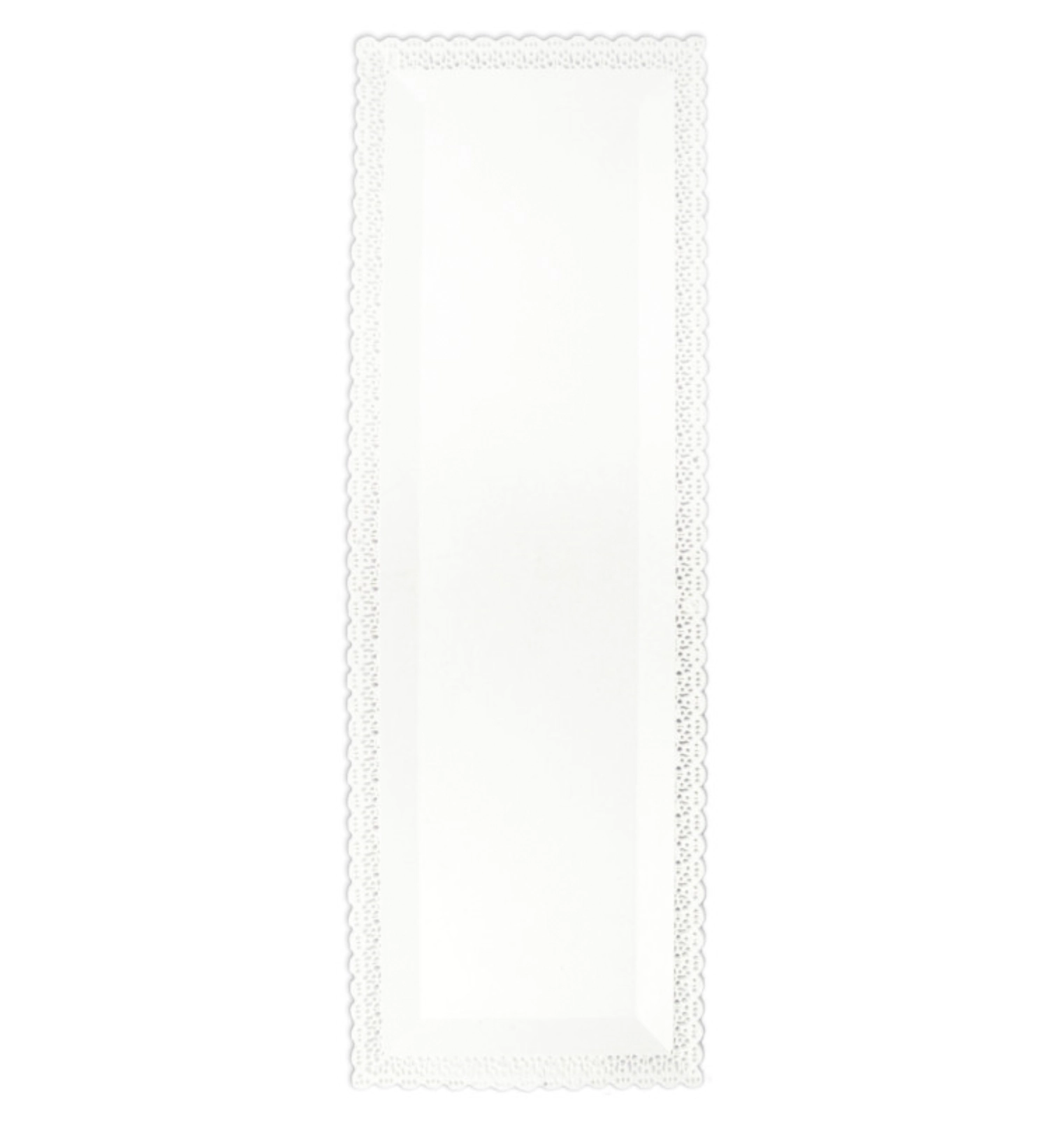 Plateau à gâteaux rectangulaire blanc plastique 40x13cm