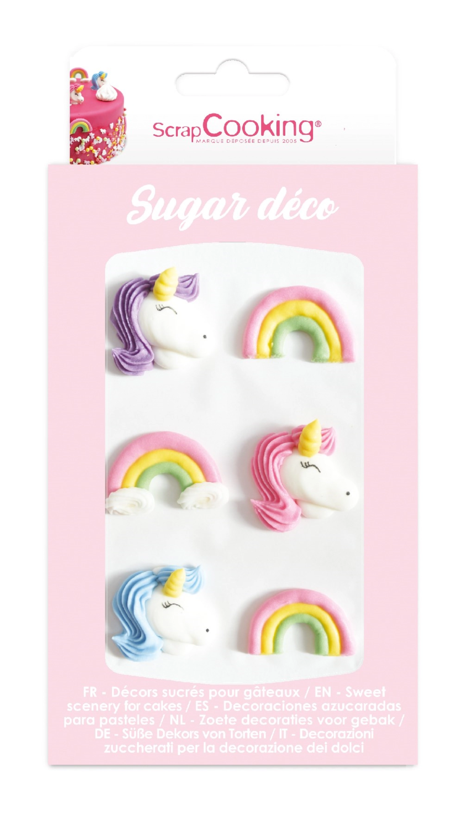 6 pcs. sucre déco licorne