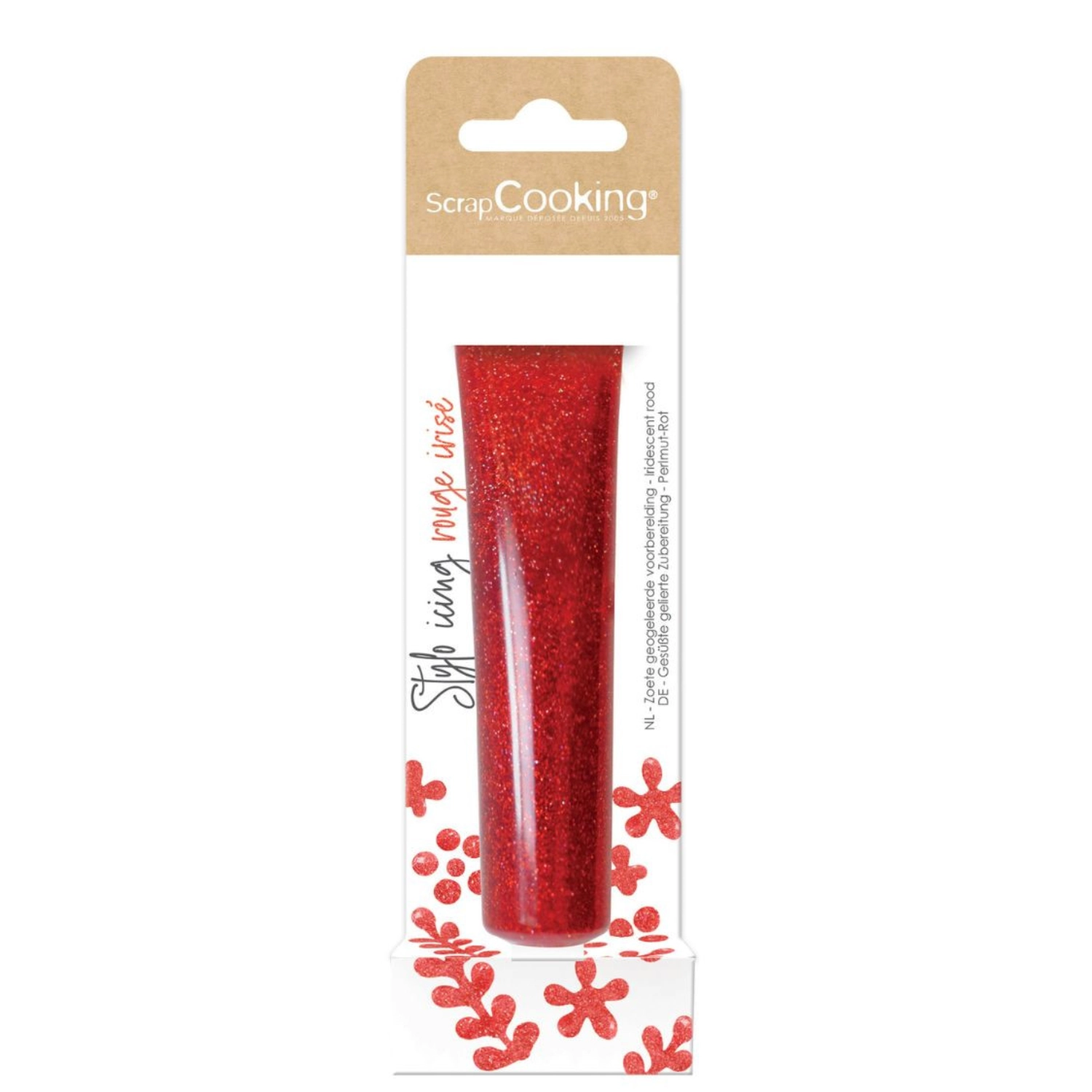Icing crayon de sucre rouge scintillant, 26g