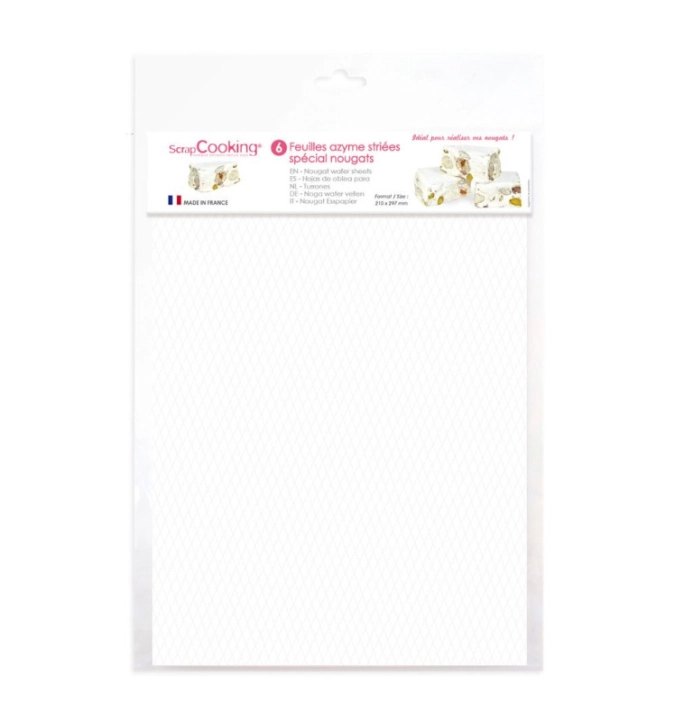 6 feuilles azyme blanches (spécial nougat)