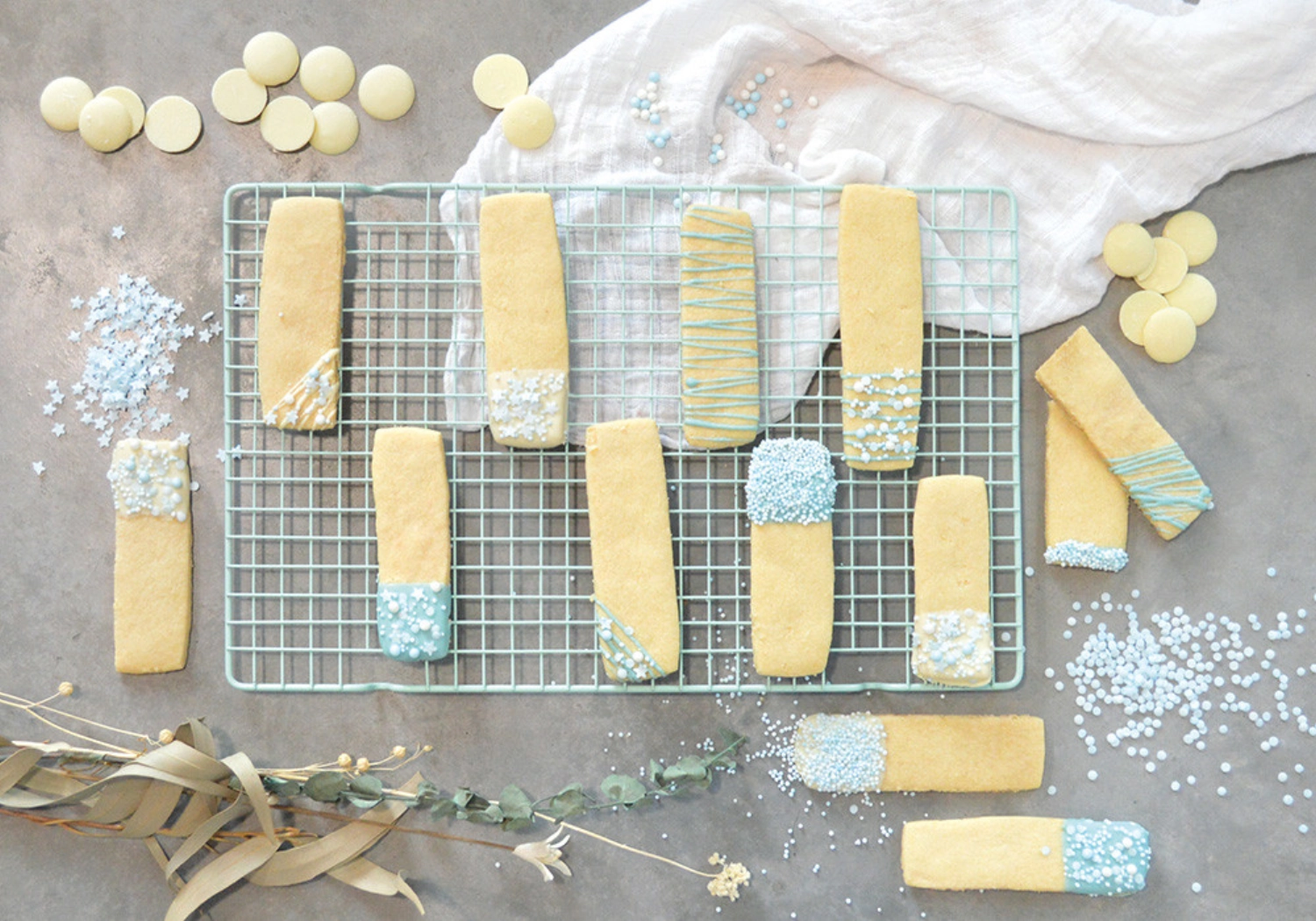 Deko sucre perles blanc bleu 55g