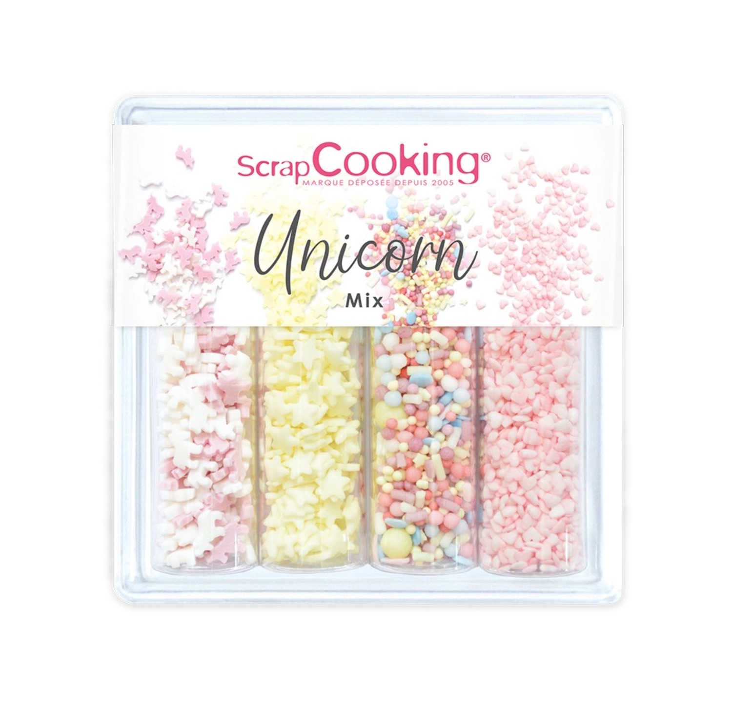 4pcs décorations en sucre licorne mix 60g