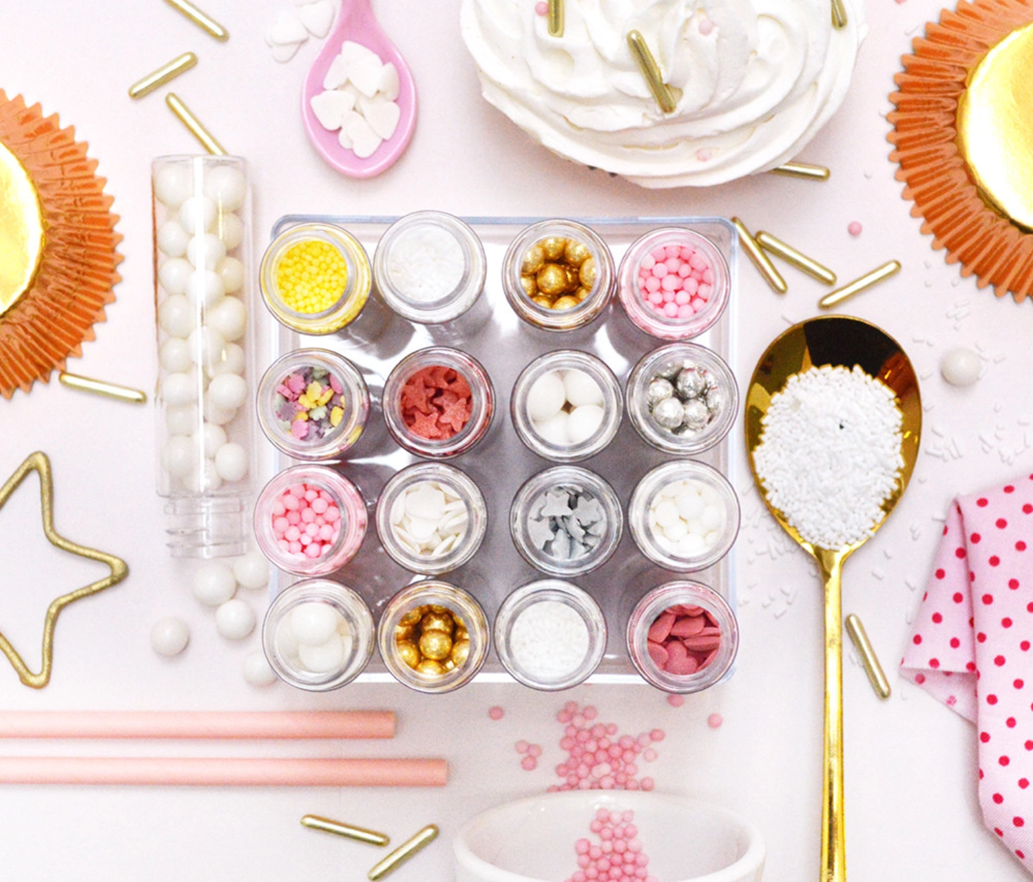 Set de 4 décors en sucre, natural mix, 56g