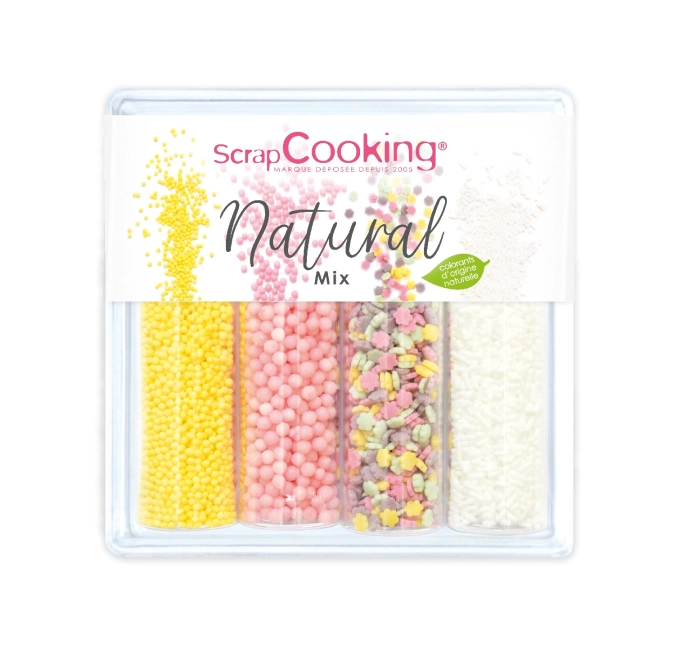 Set de 4 décors en sucre, natural mix, 56g