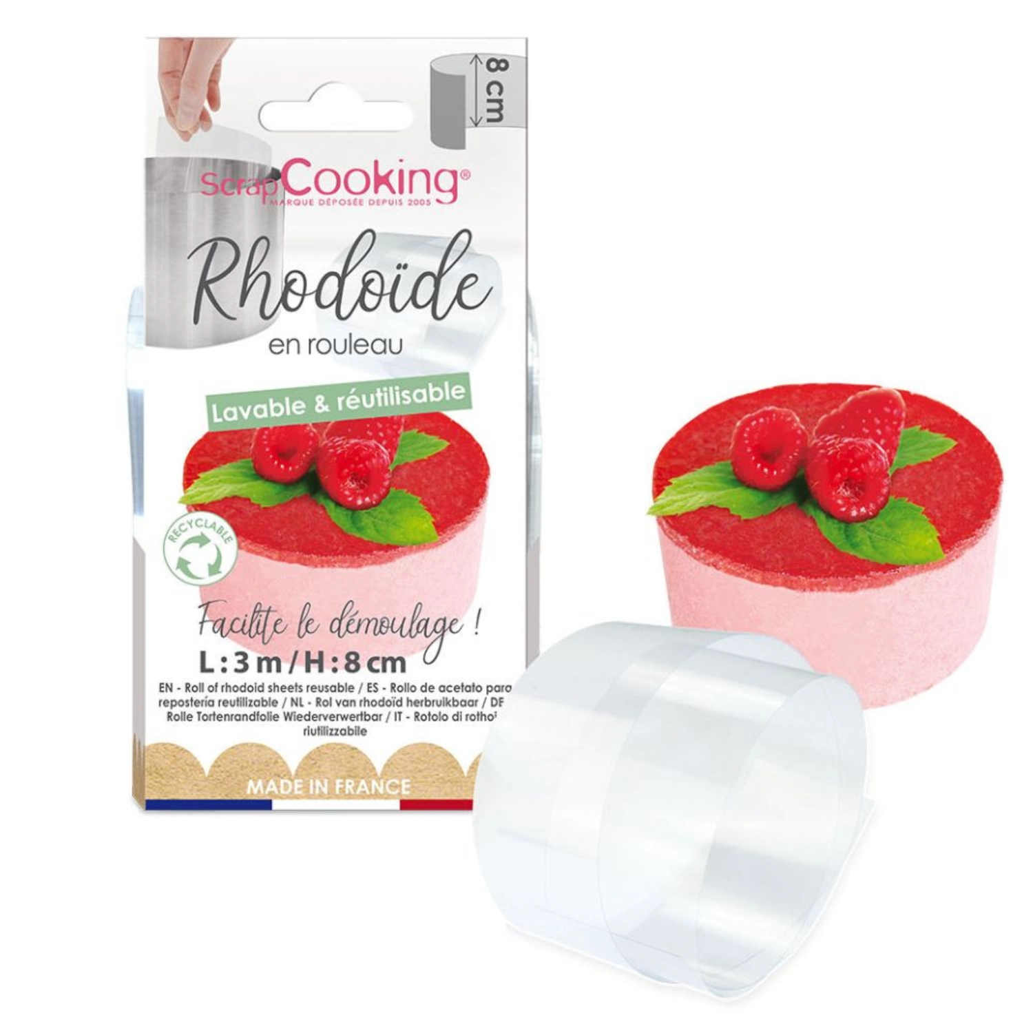 Ruban réutilisable hauteur 8cm × 3 m