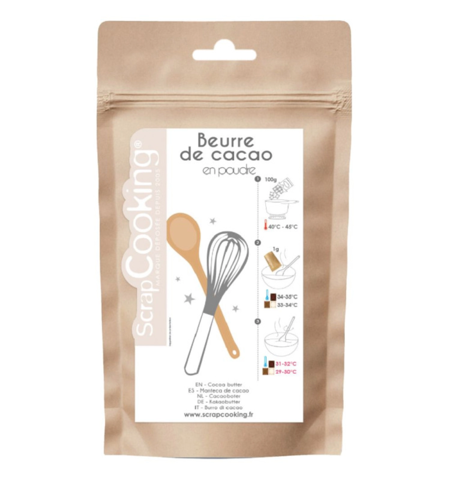 Sachet de beurre de cacao en poudre 80g