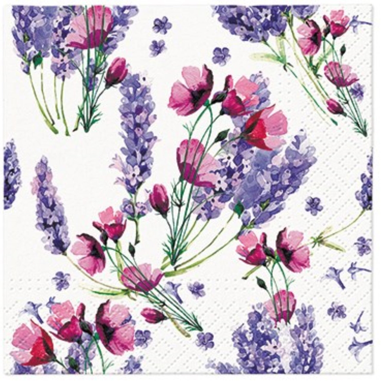 Serviettes lunch 20x fragant lavender, 33x33 cm