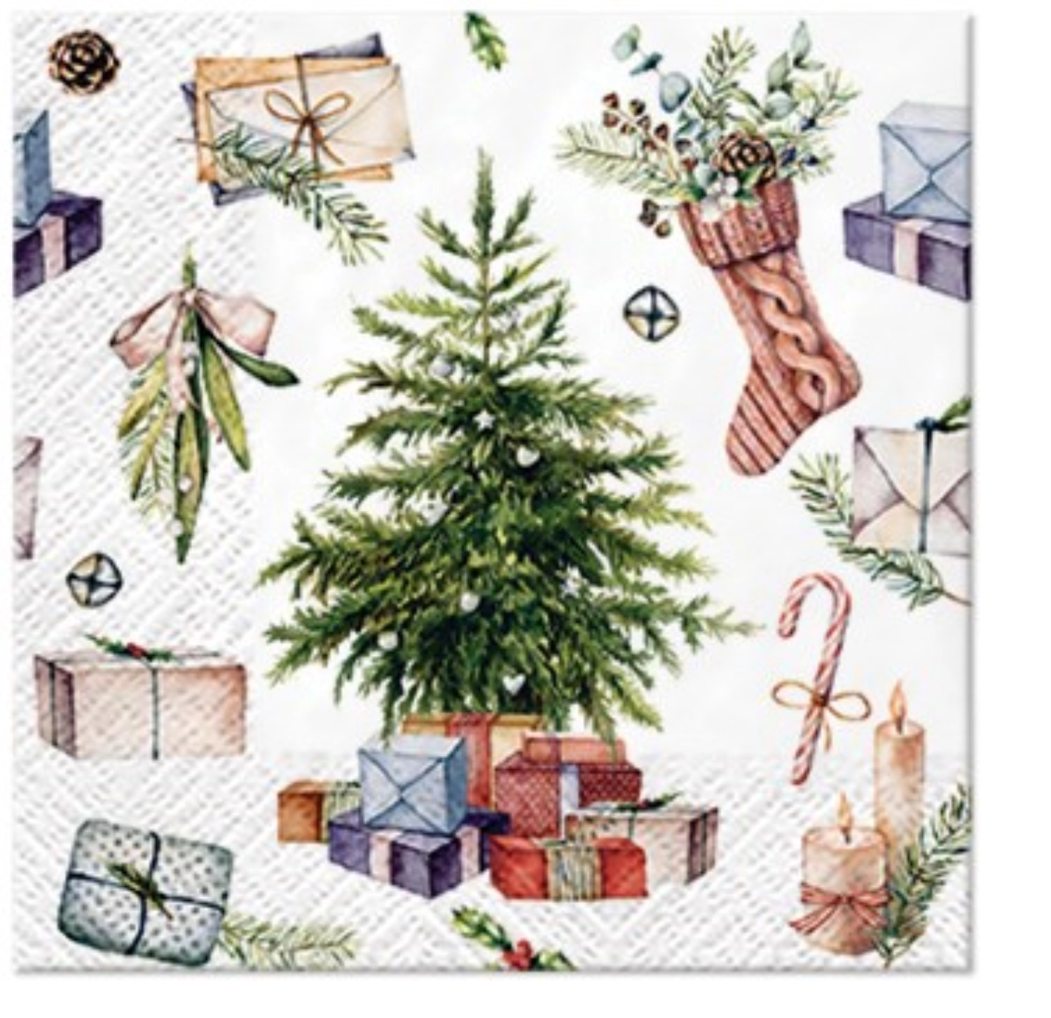 Serviettes cocktail 20x christmas at home, 25x25 cm