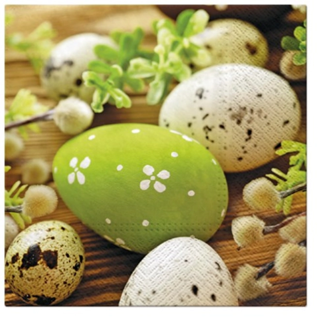 Serviettes de table Lunch 20x œufs de Pâques, 33x33cm