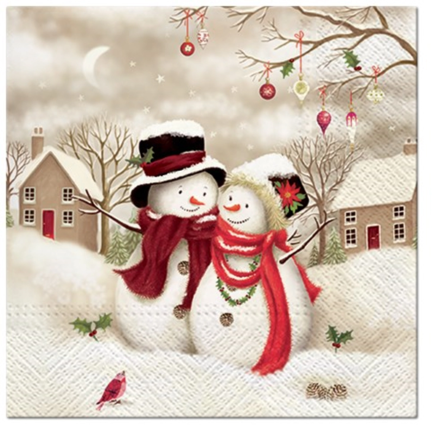 Servietten Lunch 20x Schneemann, 33x33cm