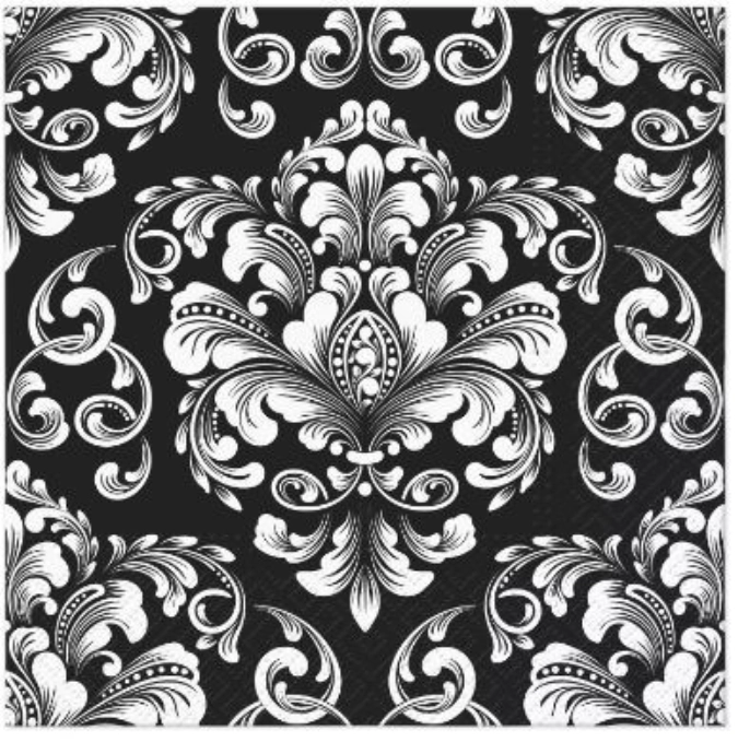 Serviettes Lunch 20x Beautiful Moments black , 33x33cm