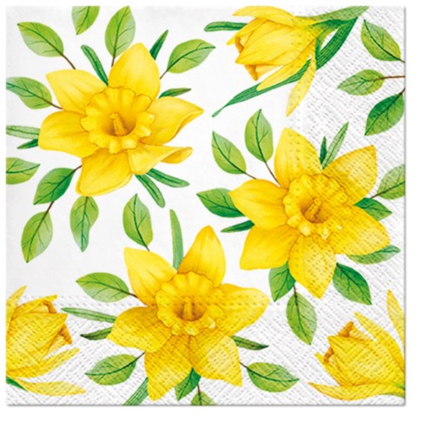 Serviettes de table Lunch 20x fleurs de narcisse, 33x33cm