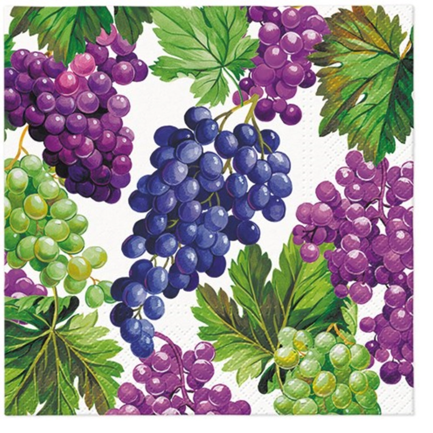 Serviettes de table Lunch 20x Natural Grapes, 33x33cm