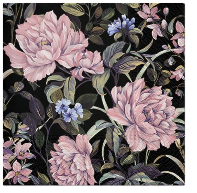 Serviettes de table Lunch 20x Flowers Mystery, 33x33cm