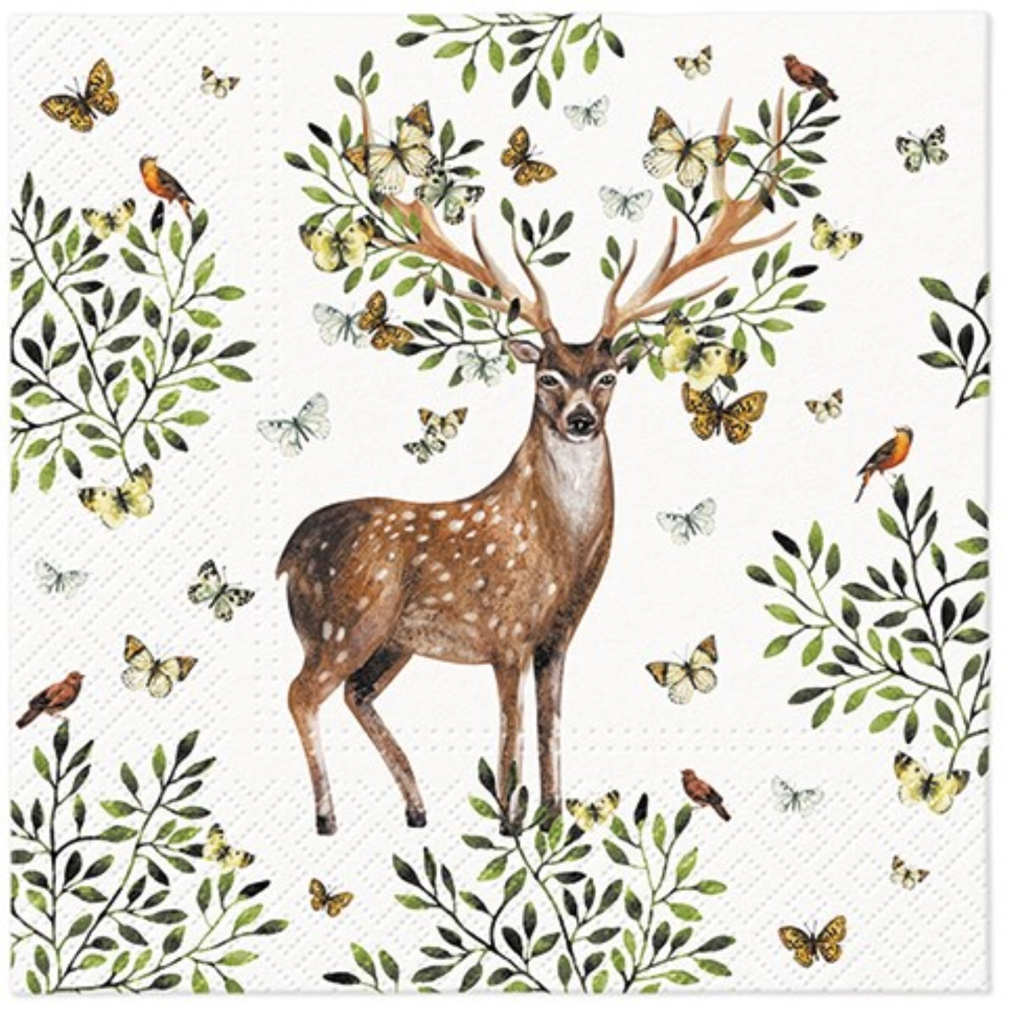 Serviettes de table Lunch 20x Forest Antlers, 33x33cm