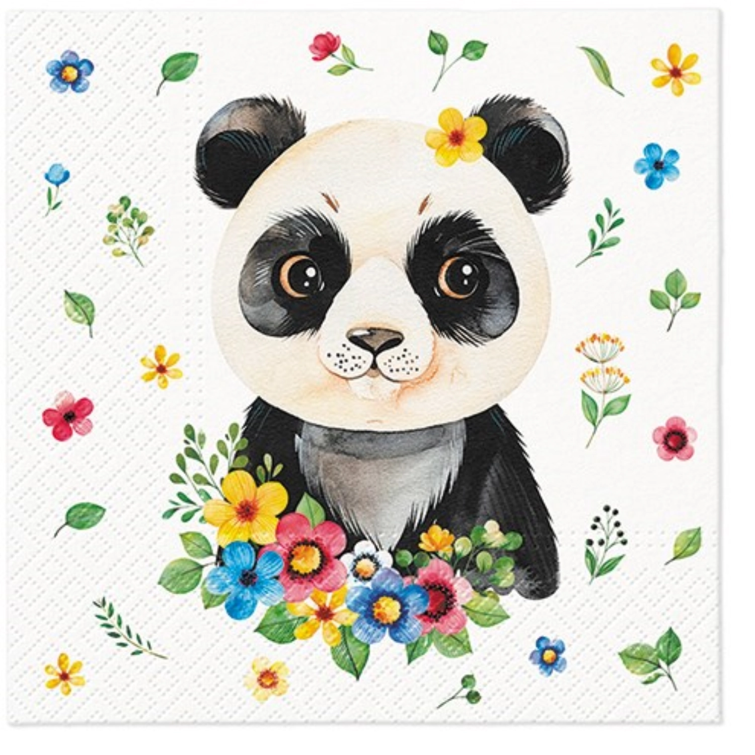 Serviettes de table lunch 20x kids panda, 33x33cm