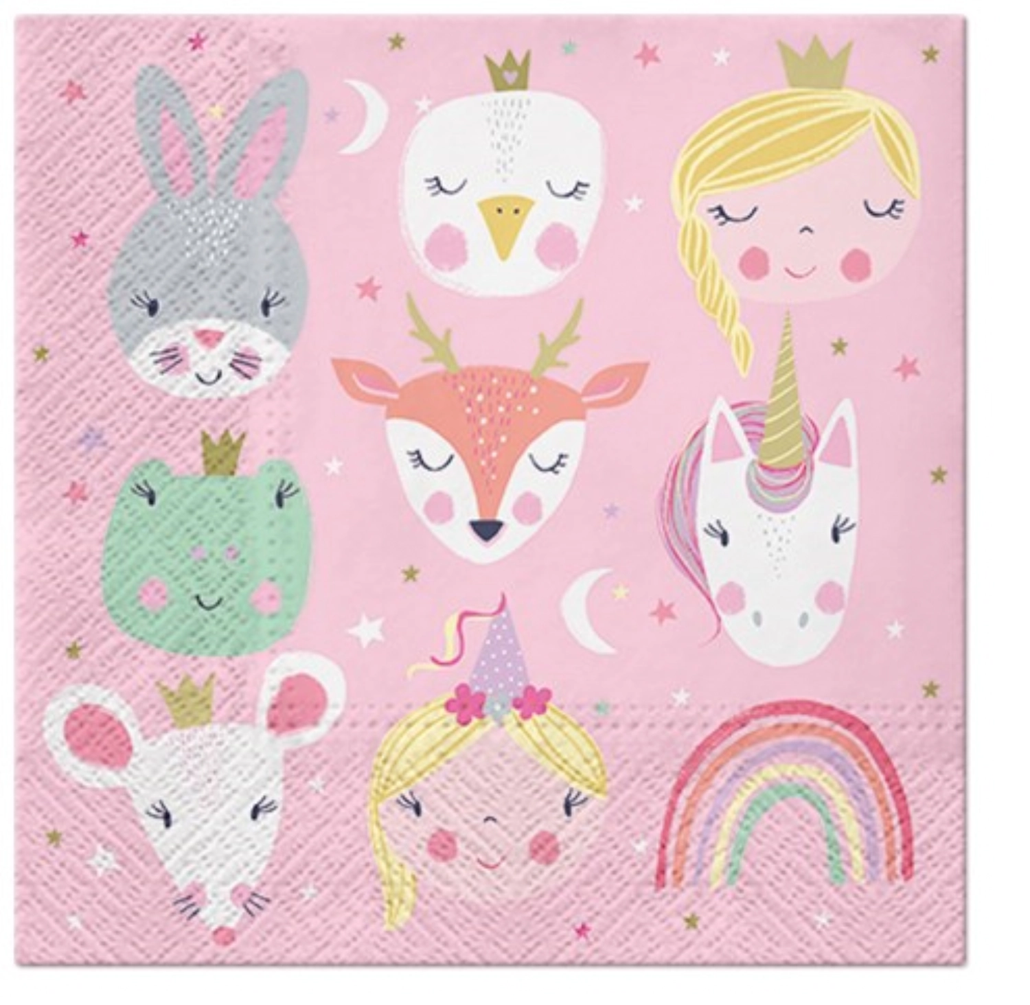 Serviettes de table Lunch 20x Magical Friends pink, 33x33cm