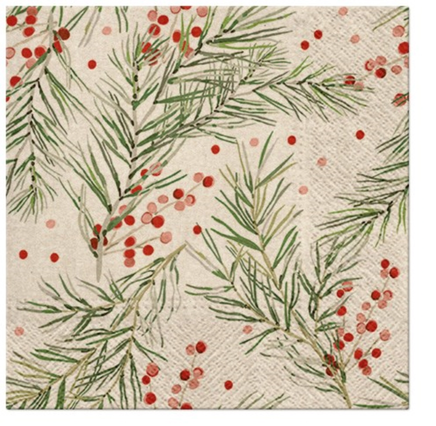 Serviettes de table lunch 20x we care springs holly, 33x33cm