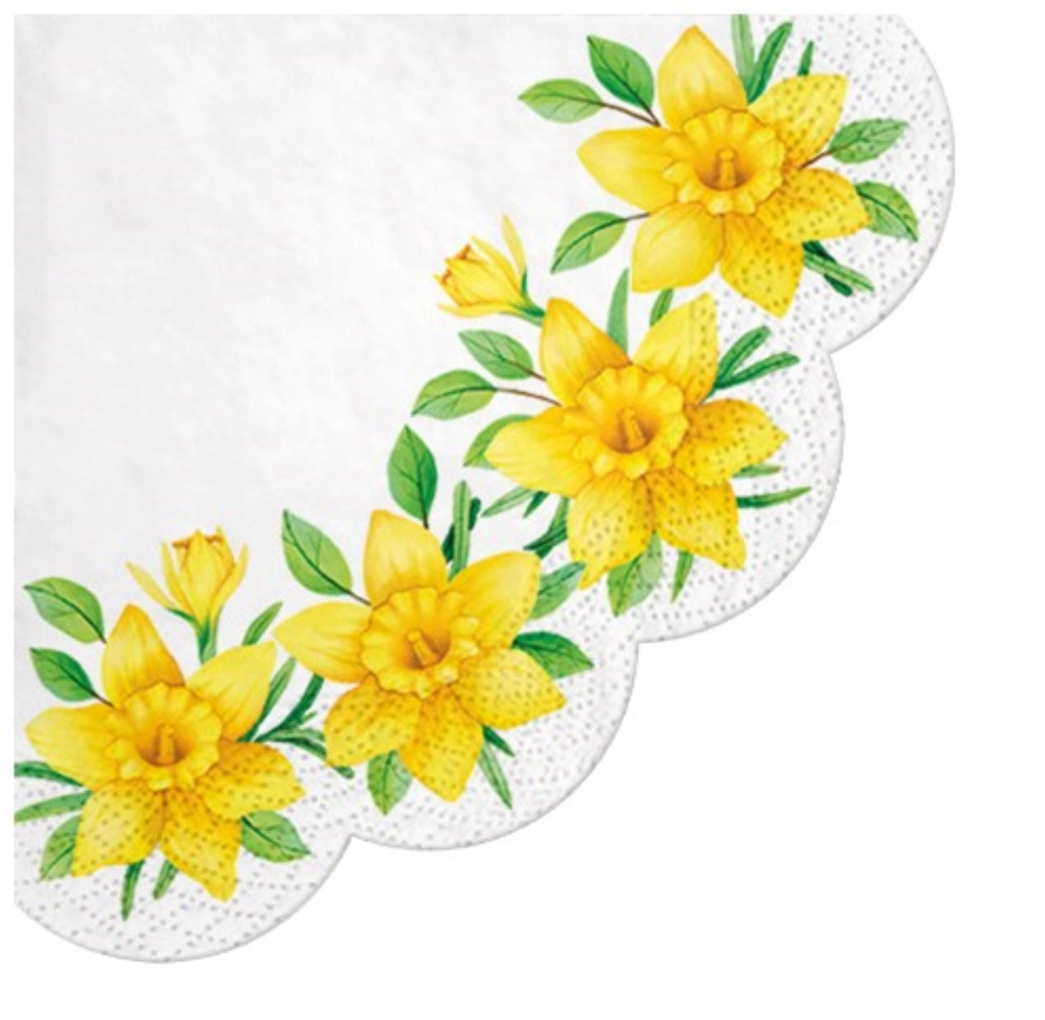 Serviettes round 12x fleur de narcisse, ø 32cm
