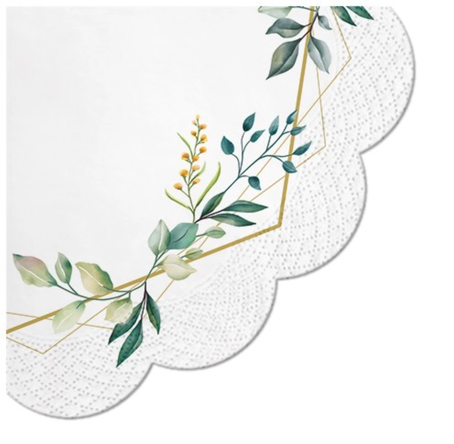 Serviettes round 12x cadre avec feuilles, ø 32cm