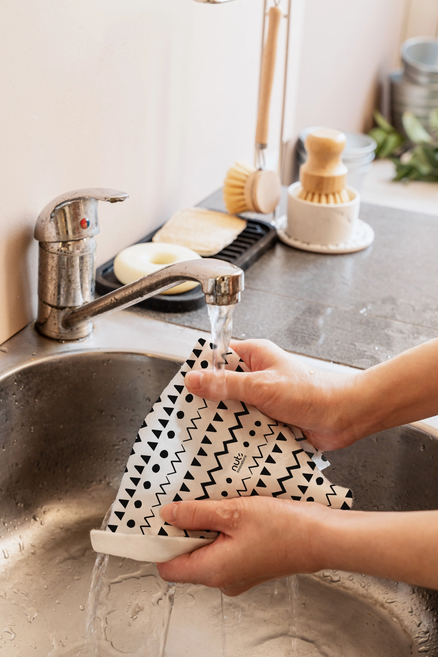 Lot de 2 chiffons éponges Ethno, réutilisables