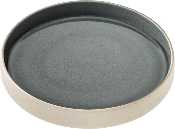 Playground Nara assiette creuse ronde bord haut gris D24cm