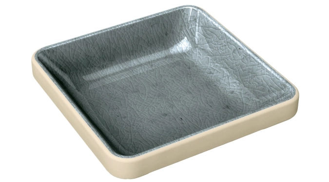 Nara bowl flat square grey 9x9cm